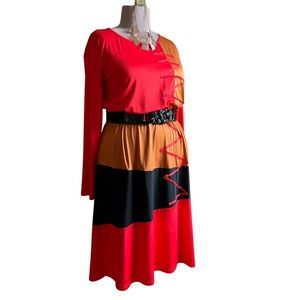 3 pc bundle 🌺 Dress Size XL, Belt & NWT gold tone necklace/earring set